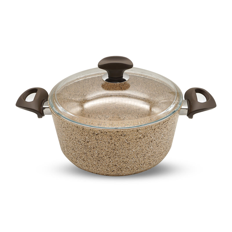 Falez Creamy Granit Casserole Pot with Lid 24cm