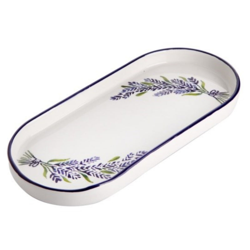 Balsa White Porcelain Cobalt Oval Plate