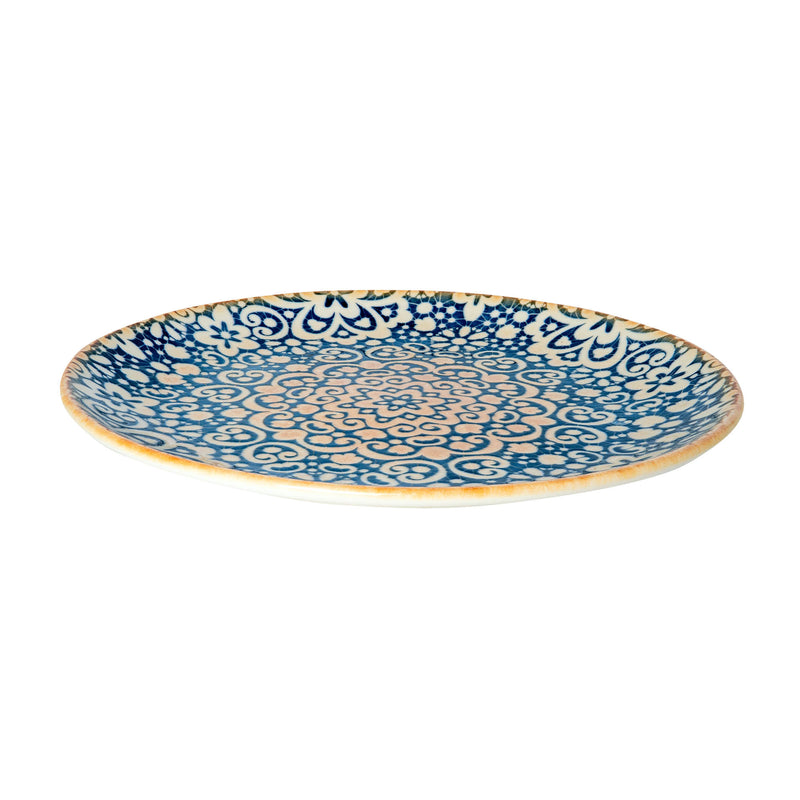 Bonna Blue Patterned Porcelain Alhambra Flat Plate 30cm