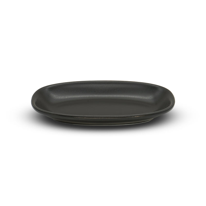 Bonna Black Porcelain Notte Gourmet Oval Plate 19x11cm