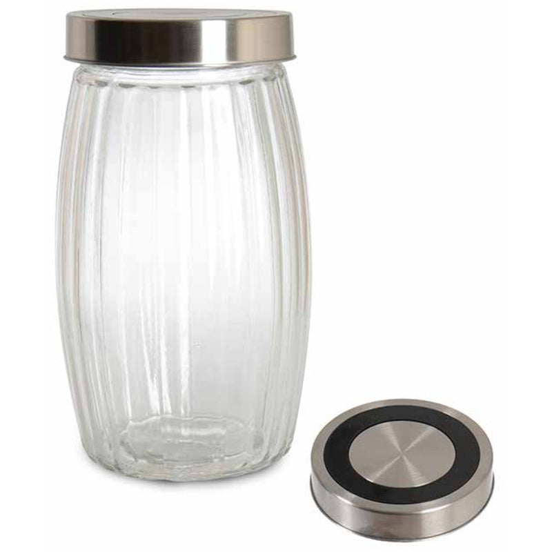 Ipek  Glass Jar With Metal Lid  22cm