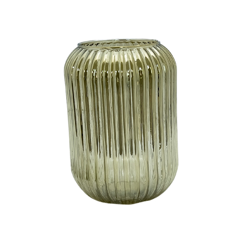 Grey Glass Mirror Effect Vase 18cm