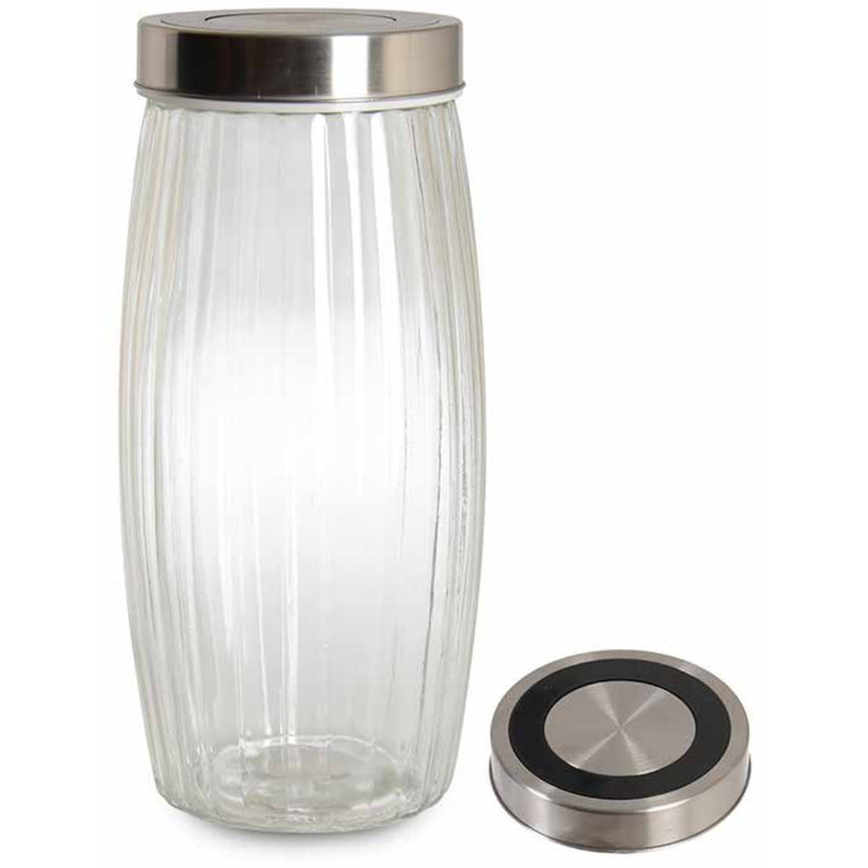 Ipek  Glass Jar With Metal Lids  28cm