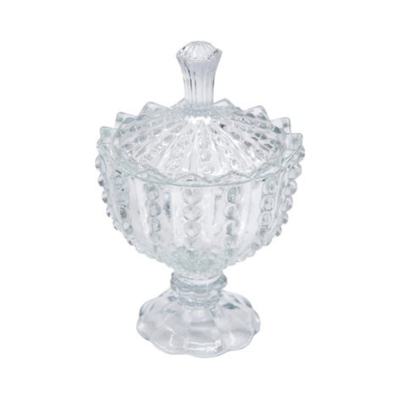 Rayan Clear Glass Sugar Bowl With Lid