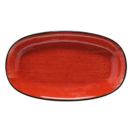 Bonna Red Porcelain Passion Oval Plate 19cm