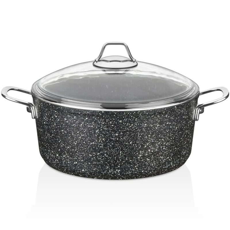 Falez Black Granit Casserole Pot with Lid 28cm