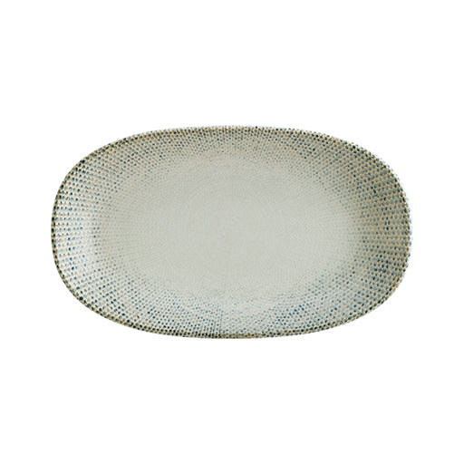 Bonna Green Patterned Porcelain Sway Oval Plate 19cm