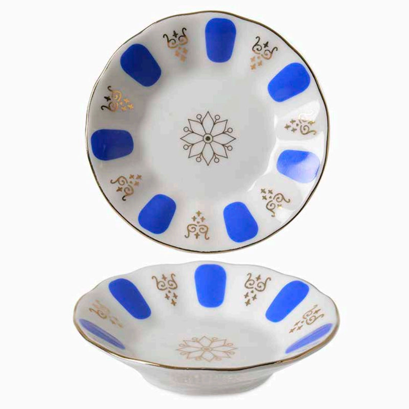 Ipek White Blue Porcelain Tea Saucer 6pcs