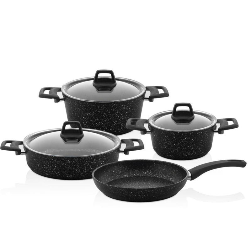 Falez Black Granite Efes Cooking Pan With Lid 7pcs