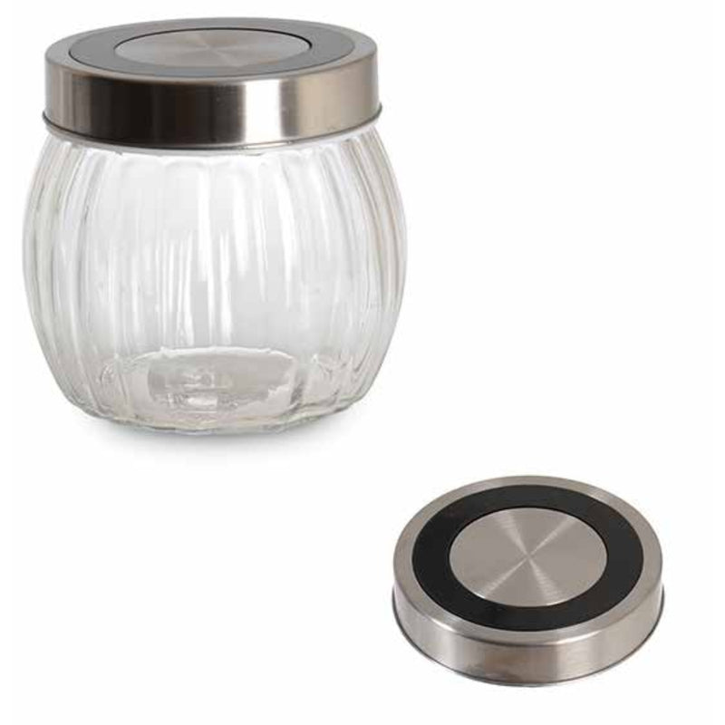 Ipek  Glass Jar With Metal Lid  12cm